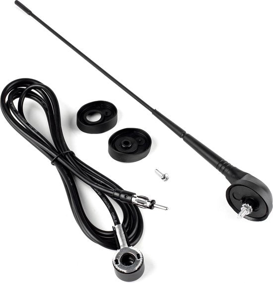 Amio auto antenne - universeel met voet - 40 cm - 5 mm - 2,3 m kabel