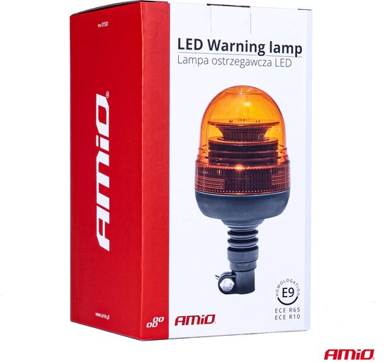 AMiO LED beacon light WAR09P - warning lamp ECE R65 R10 - 39 LED 12/24V IP56 - Orange