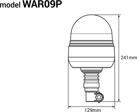AMiO LED beacon light WAR09P - warning lamp ECE R65 R10 - 39 LED 12/24V IP56 - Orange
