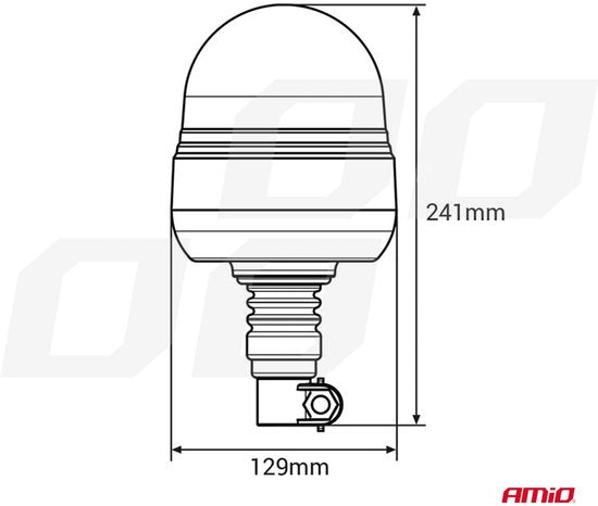 AMiO LED beacon light WAR09P - warning lamp ECE R65 R10 - 39 LED 12/24V IP56 - Orange