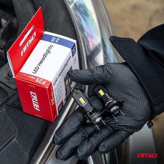 AMiO F25 Black Edition LED headlight bulbs - H7 - 12/24V - 7646 lumen 6000K daylight white - full CANbus