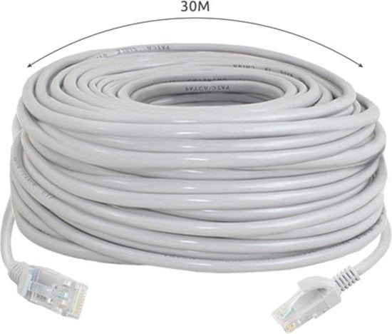 Internetkabel - RJ45-RJ45 - 30 m - Grijs