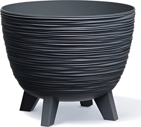 Prosperplast Furu Eco Wood-Naturo bloempot - met pootjes ø236 mm - UV-bestendig - Antraciet