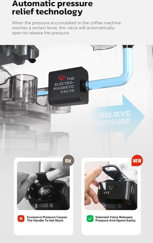 HiBREW H1B koffiezetapparaat - 6-in-1 pads - 19 bar drukextractie - watertank 600 ml - koud/warm-modus - LED-indicator - EU-stekker - Zwart