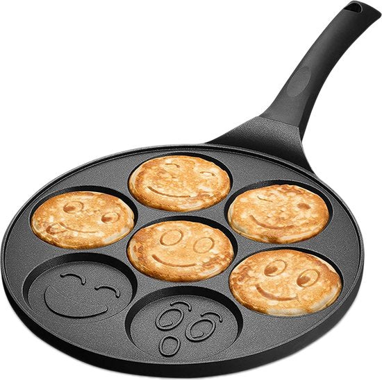 Pannenkoekenpan - anti-aanbak 7 vakken - Smiley