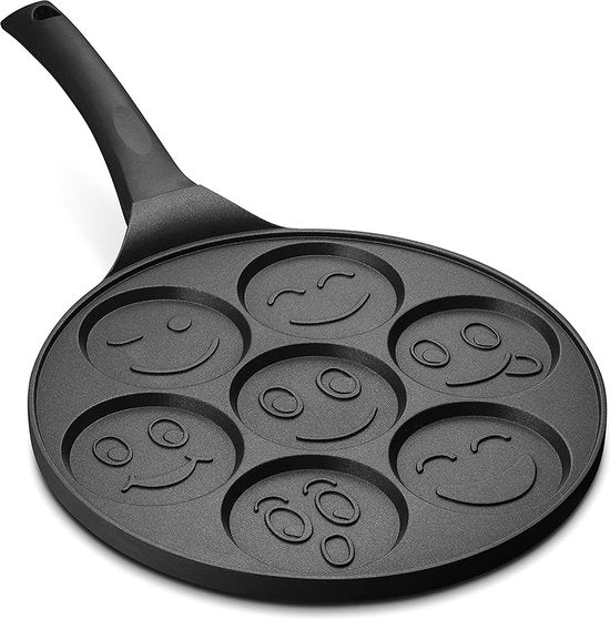 Pannenkoekenpan - anti-aanbak 7 vakken - Smiley