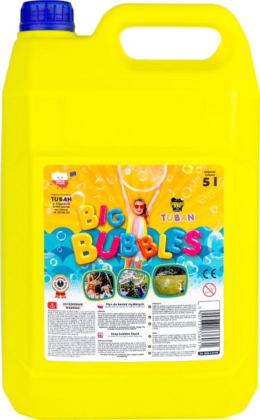 Tuban bellenblaas vloeistof - grote bellen - 5 liter navulling
