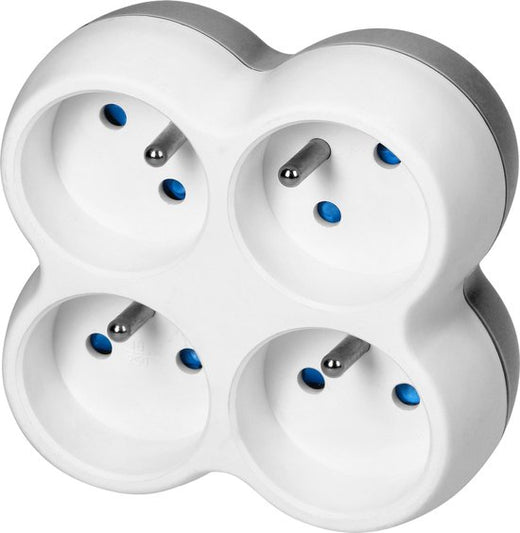 Verdeelstekker - horizontaal 4× French - max 3680 watt - Wit