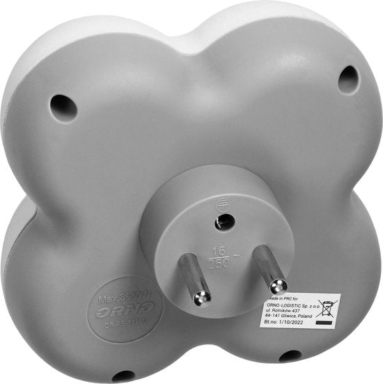 Verdeelstekker - horizontaal 4× French - max 3680 watt - Wit