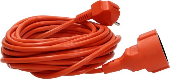 Virone verlengsnoer - buiten 30 meter - IP20 3680 watt - 3×1,0 mm² - Oranje