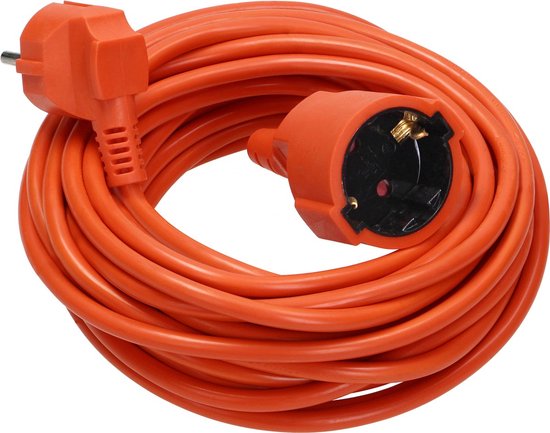 Virone verlengsnoer - buiten 30 meter - IP20 3680 watt - 3×1,0 mm² - Oranje