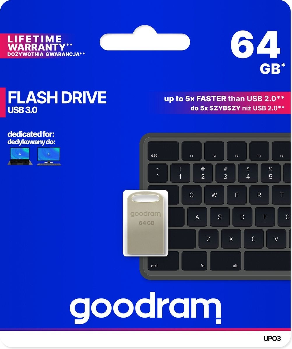 Goodram UPO3 USB Flash Drive 64 GB USB Type-A 3.2 Gen 1 (3.1 Gen 1) - Zilver