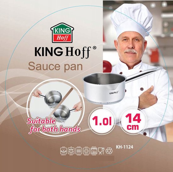 Kinghoff 1124 saucepan - Ø14 cm - all heat sources - stainless steel