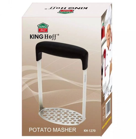 Kinghoff pureestamper - ergonomische anti-slip handgreep