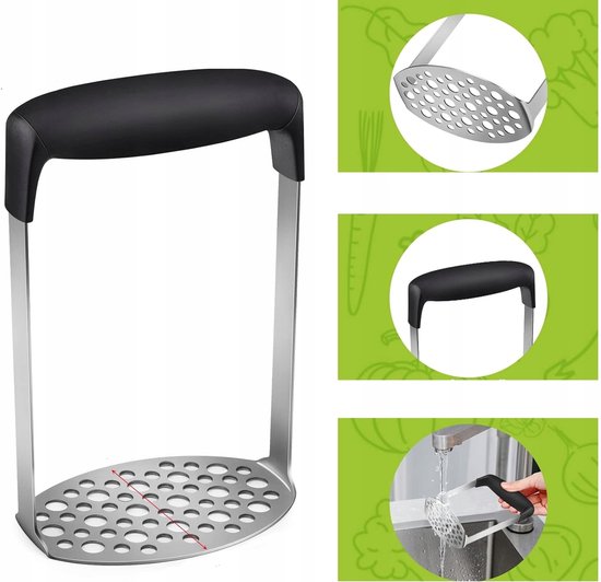 Kinghoff pureestamper - ergonomische anti-slip handgreep
