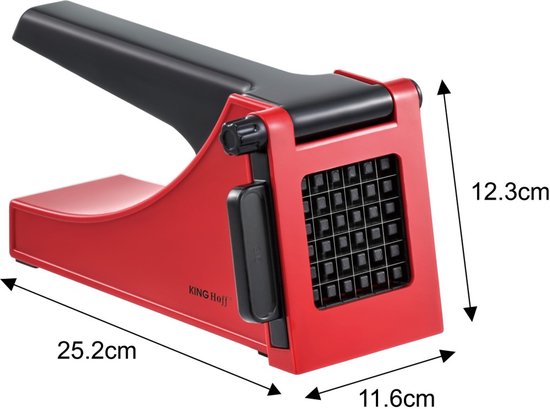 Kinghoff frietsnijder - 36×10 mm - RVS messen - Rood