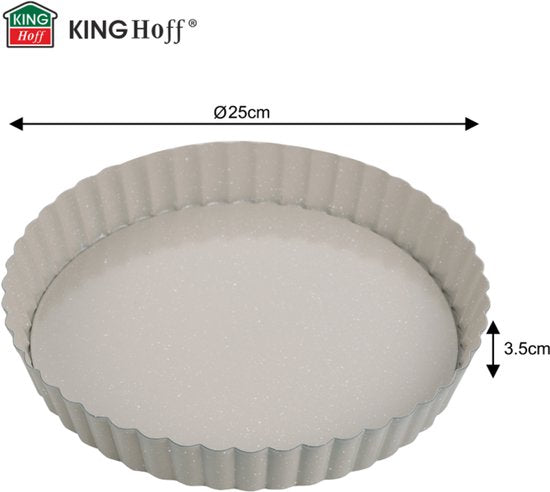 Kinghoff taartvorm - uitneembare bodem ø25 cm - koolstofstaal antiaanbaklaag - Beige