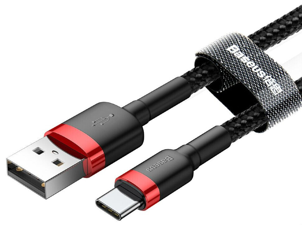 Baseus Cafule USB naar USB-C Kabel 2 meter - Zwart/Rood