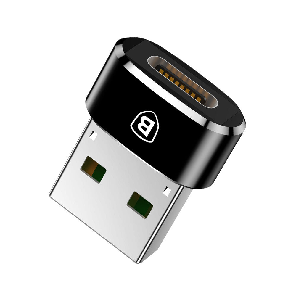 Baseus USB naar USB-C Adapter - Zwart