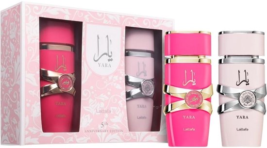 Lattafa Yara cadeauset - 5th Anniversary Edition - Yara Candy eau de parfum 100 ml + Yara eau de parfum 100 ml - voor dames