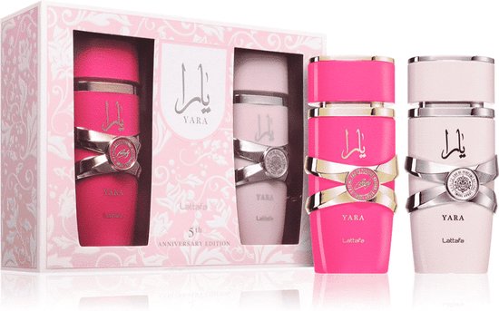 Lattafa Yara cadeauset - 5th Anniversary Edition - Yara Candy eau de parfum 100 ml + Yara eau de parfum 100 ml - voor dames