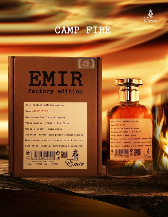 Emir Camp Fire parfum - woody - voor dames en heren - 100 ml