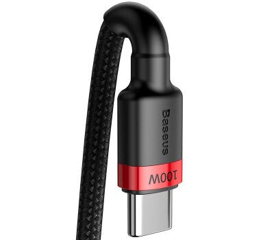 Baseus Cafule PD 100W Snellaadkabel USB-C naar USB-C - 2 meter - Rood/Zwart