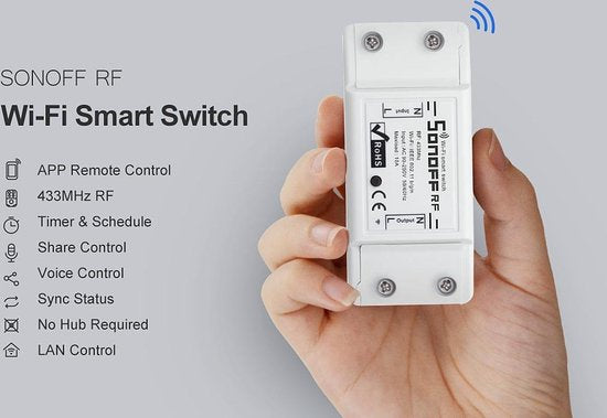 Sonoff smart switch RFR2 - WiFi met RF433-bediening