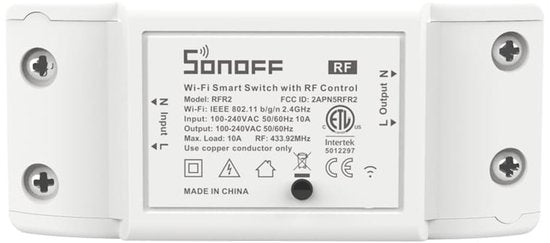 Sonoff smart switch RFR2 - WiFi met RF433-bediening