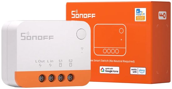 Sonoff ZBMINI-L2 Extreme slimme schakelaar - Zigbee 3.0 - tweewegbesturing zonder neutraaldraad - werkt met Alexa & Google Home