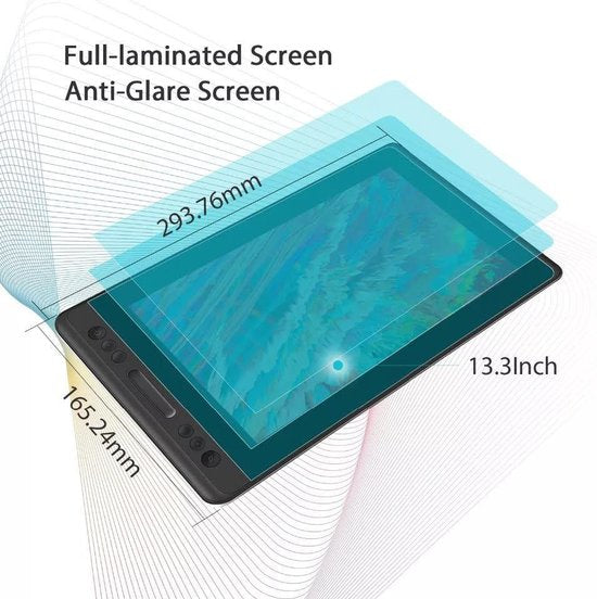 Huion Kamvas Pro 13 grafische tablet - 5.080 lpi - 293,76×165,24 mm - Zwart
