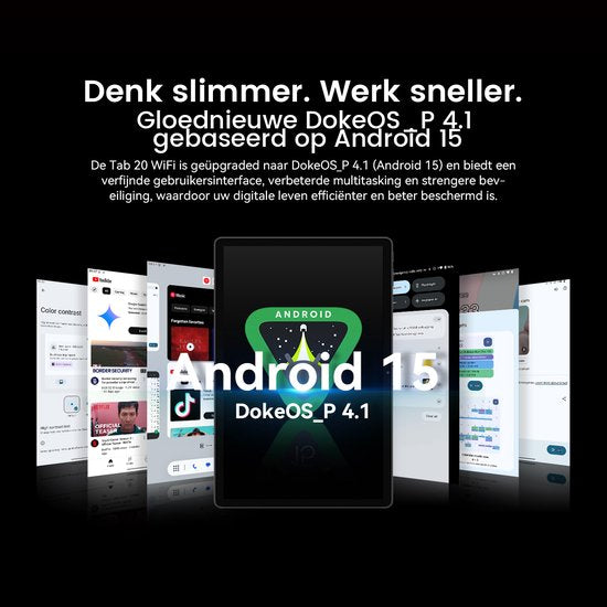 Blackview Tab 20 tablet - WiFi Android 15 12GB+64GB 10 inch - inclusief hoes screenprotector - Blauw