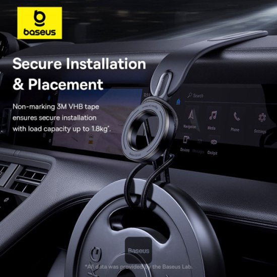 Baseus C02 Go telefoonhouder auto - magnetisch voor dashboard - MagSafe - buigbaar en verstelbaar - Zwart