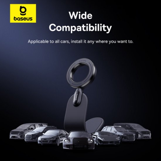 Baseus C02 Go telefoonhouder auto - magnetisch voor dashboard - MagSafe - buigbaar en verstelbaar - Zwart