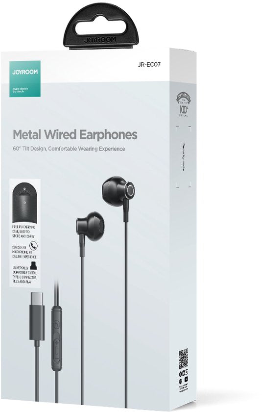 Joyroom oordopjes - USB-C met microfoon - Zwart