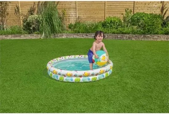 Bestway opblaasbaar zwembad set van 3 - met zwemband en strandbal - ⌀ 120 cm