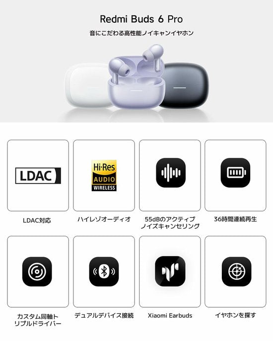Redmi Buds 6 Pro draadloze oordopjes - Space zwart