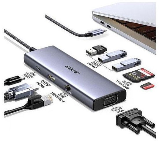 Ugreen Revodok USB-C hub - 6-in-1 met 4K HDMI - 10.000 Mbit/s