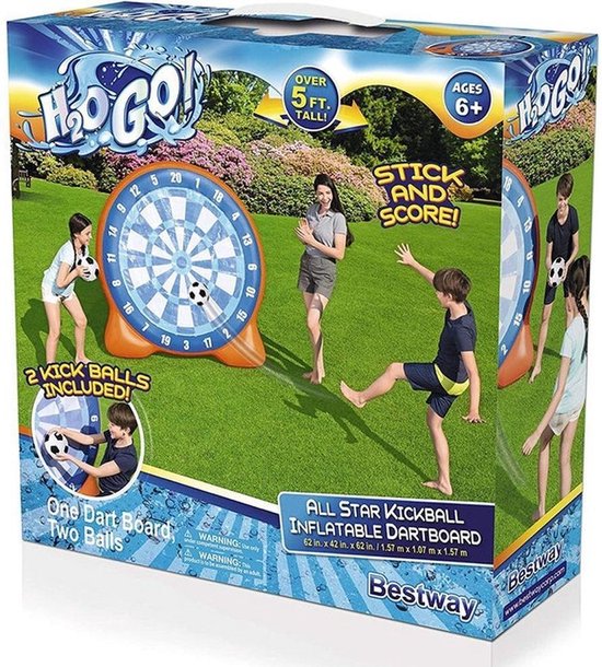Bestway dartboard - opblaasbaar voetbal - inclusief 2 ballen