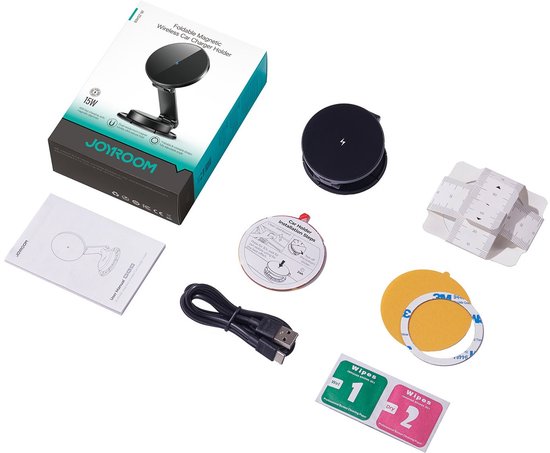 Joyroom telefoonhouder auto - magnetisch 360° draaibaar - voor dashboard en voorruit - 15 W - Zwart