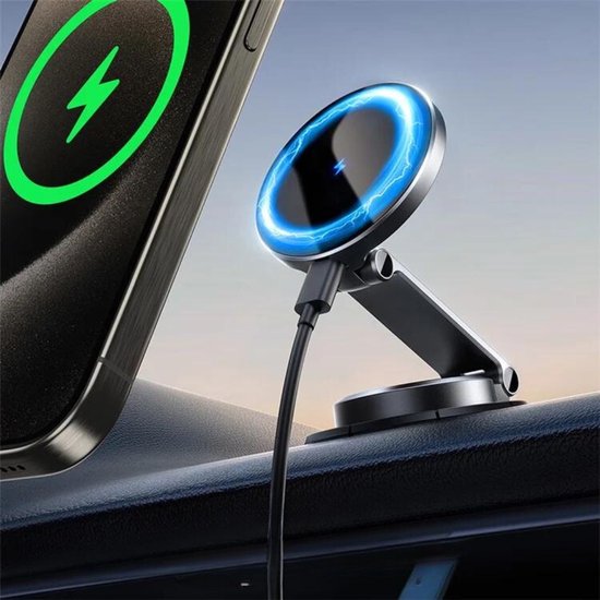 Joyroom telefoonhouder auto - magnetisch 360° draaibaar - voor dashboard en voorruit - 15 W - Zwart