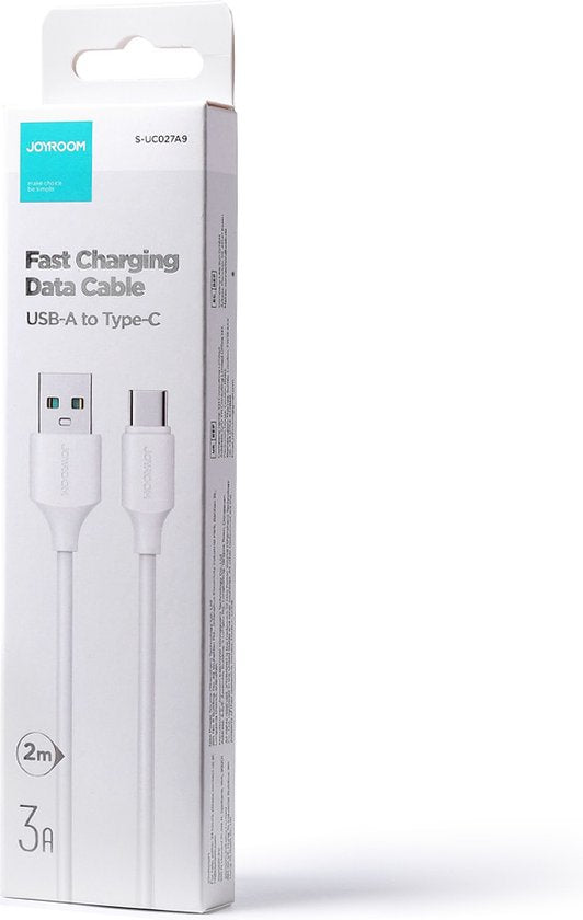 Joyroom USB-C kabel - 3A snellader 2 m - Wit