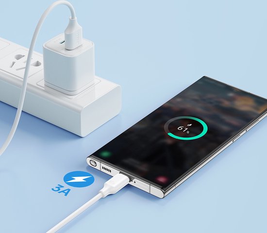 Joyroom USB-C kabel - 3A snellader 2 m - Wit
