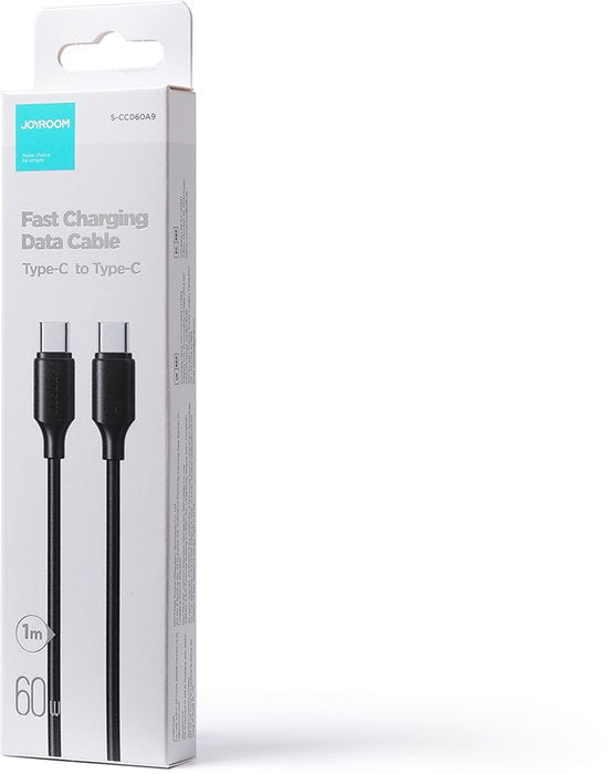 Joyroom USB-C kabel - 60W snellader 1 m - zwart