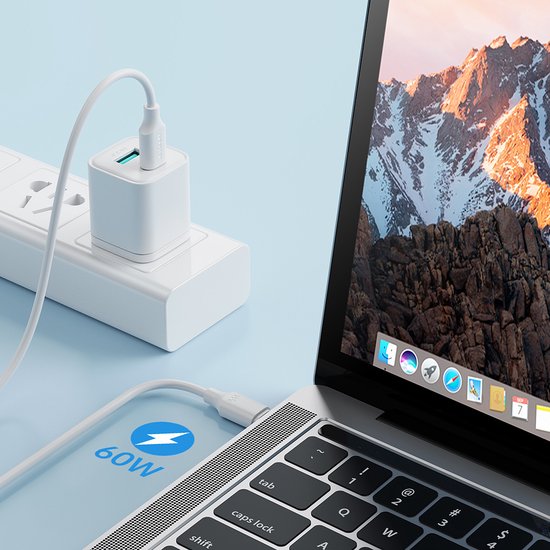 Joyroom USB-C kabel - 60W snellader 1 m - zwart