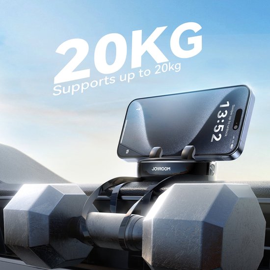 Joyroom telefoonhouder auto - dashboard auto-lock 360° draaibaar - herbruikbaar - geschikt voor 4,7–7 inch smartphones - Zwart