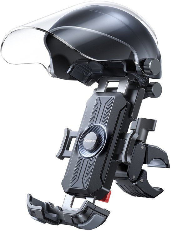 Joyroom telefoonhouder motor - scooter en fiets - zonneklep - 360 graden verstelbaar - Zwart