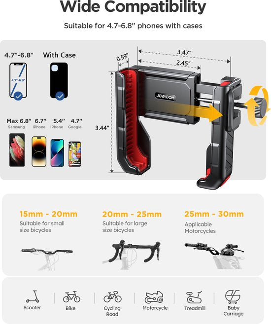 Joyroom phone holder bike - adjustable - universal