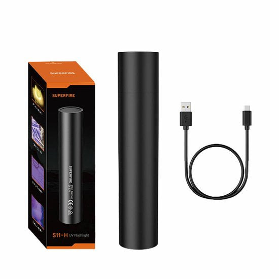 Superfire S11-H UV lamp - 365nm documenten zaklamp - USB oplaadbaar