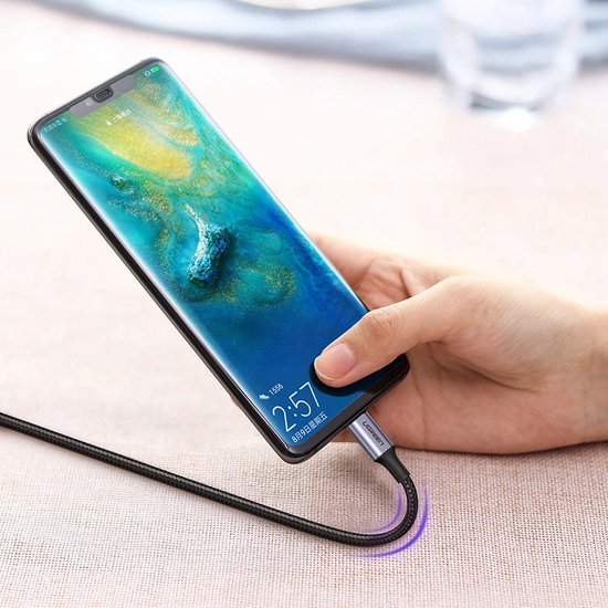 Ugreen USB-C kabel - 100W stroomvoorziening Quick Charge FCP 5A - 3 meter - Grijs